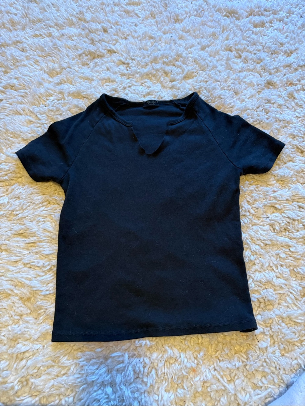 Brandy Melville Black Short Sleeve Knit Top